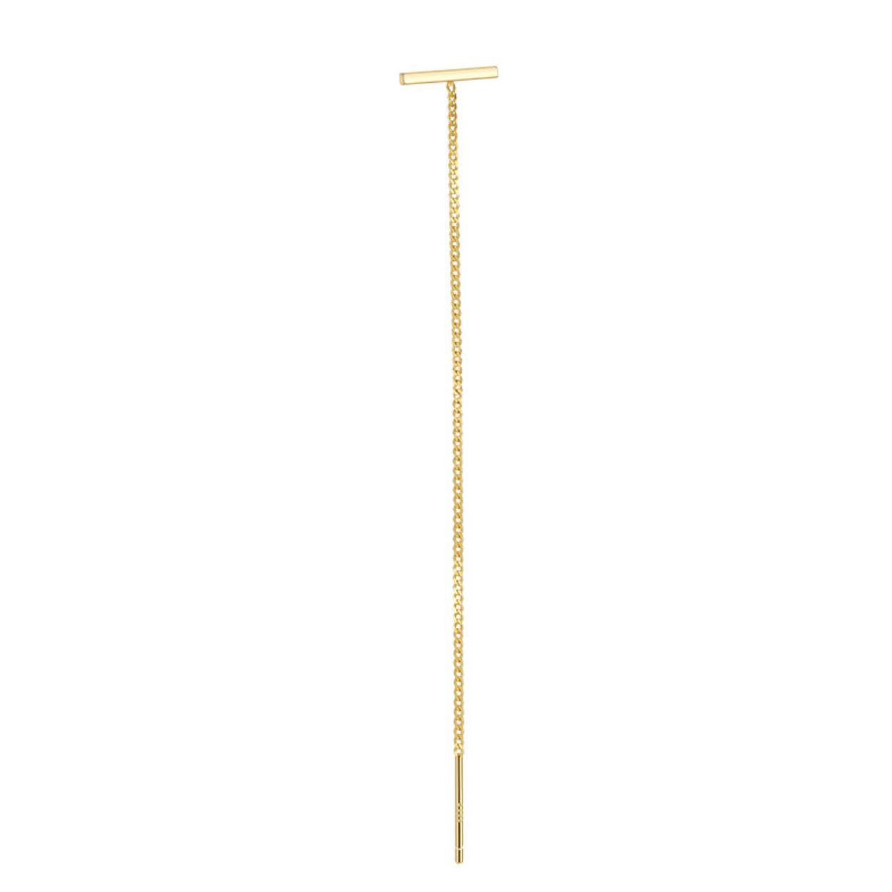"Glide Bar" Yellow Bar Long Threader Earring Piercing Cable Chain Earrings