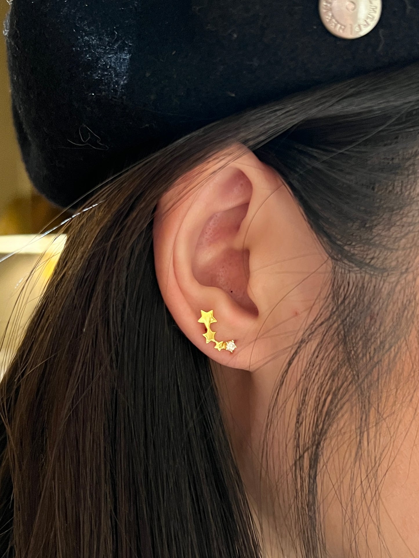 "Starry Dream" 14K Yellow Plated Star Post Earrings