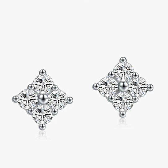 "Silver Starlings" 0.34 CTTW Lab Grown Diamond Delicate Mini Stud Earrings In 925 Sterling Silver