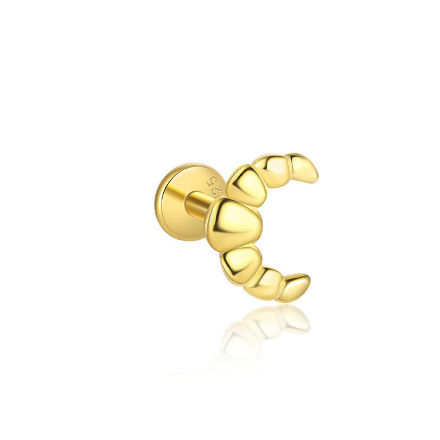 "Le Croissant" 14K Yellow Plated Cartilage Piercing Flatback Nap Earring