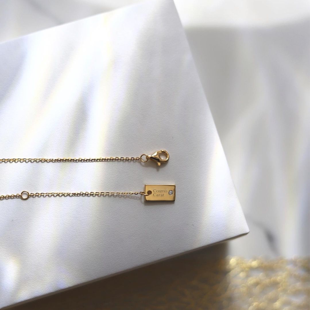 "Be My Princess" Colorless Moissanite 18K Yellow Gold Plated 925 Sterling Silver Pendant Necklace