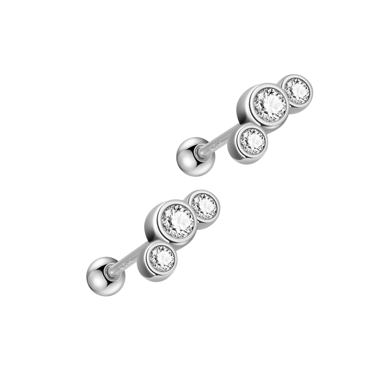 Dainty Circle Screw Back Earrings