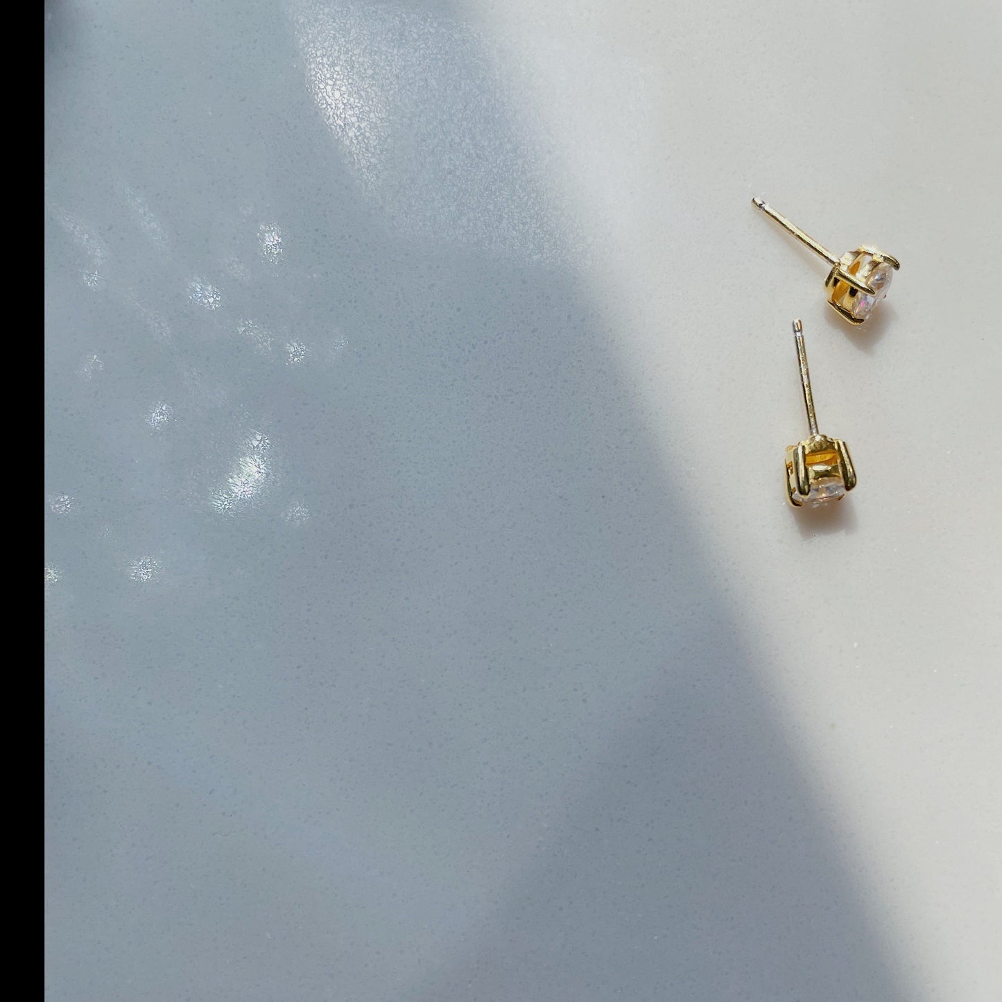 Brilliant Round Colorless Moissanite Studs in 18K Yellow Gold Plated 925 Sterling Silver