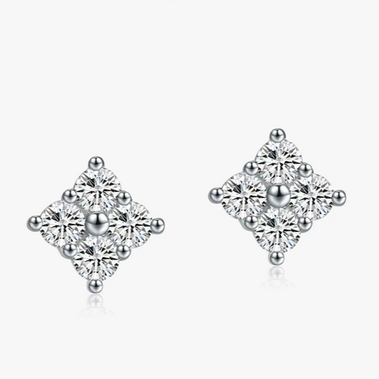 "Silver Starlings" 0.34 CTTW Lab Grown Diamond Delicate Mini Stud Earrings In 925 Sterling Silver