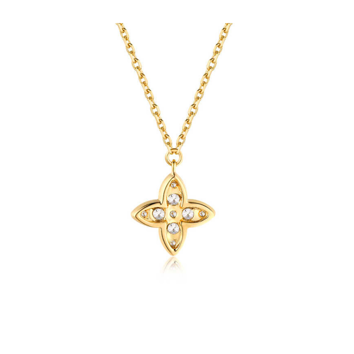 "Luna Wink" Paved Lab Grown Diamond Blooming Star Pendant Necklace In 18K Yellow Gold