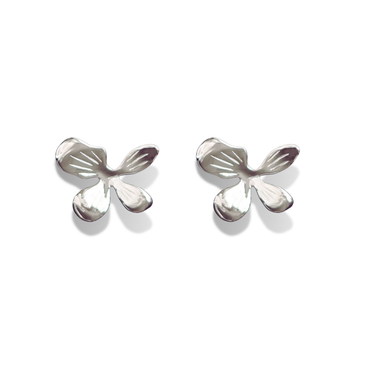 French Iris Flower Stud Earrings